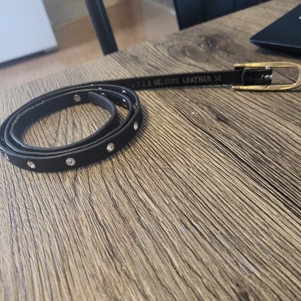 Leather Rhinestone Belt